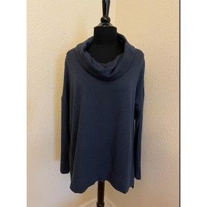 Alfani Cowl Neck Navy Sweatshirt Sz L